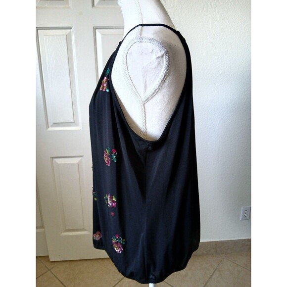 INC International Concepts Women's Embellished Bubble Hem Halter Top Black PXL - Picture 5 of 16